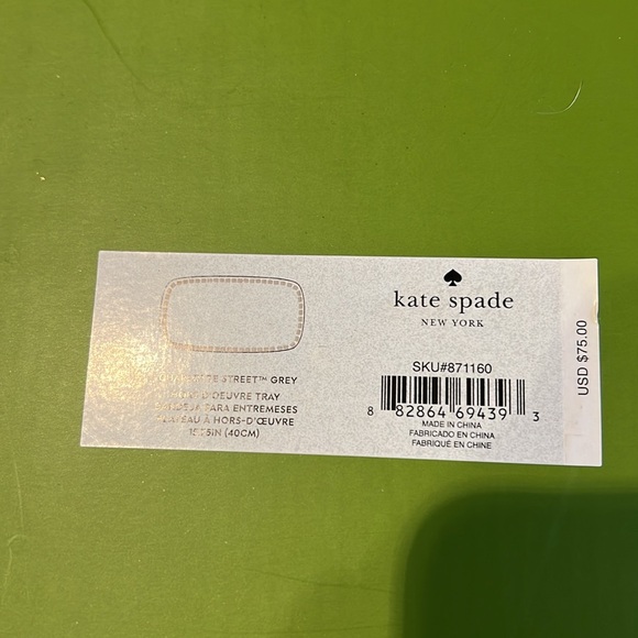 Kate Spade Charlotte Street Grey Hors D’Oeuvre Tray - Picture 2 of 4